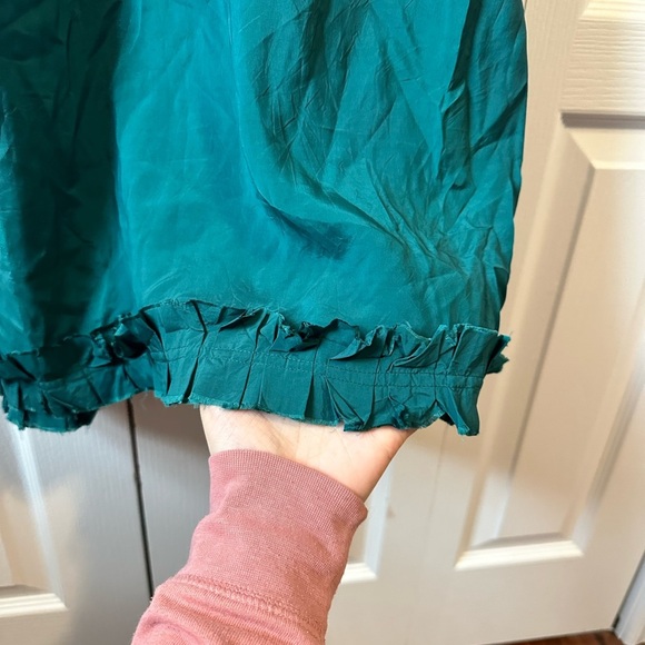 J. Crew collection ruffle slip teal midi sleeveless dress size 2 - Picture 4 of 9